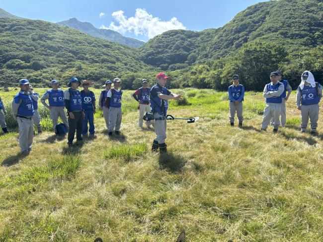 リーダーから作業前の安全教育を実施②