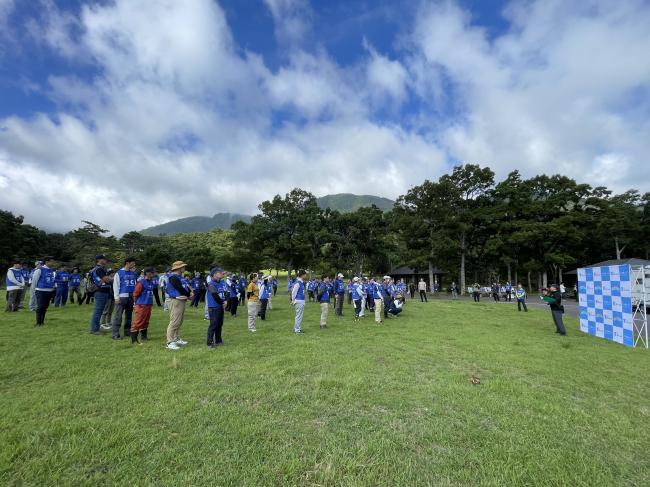 出発式にて、事務連絡・注意事項を確認します