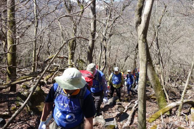 登山道は徐々に傾斜がキツくなってきます