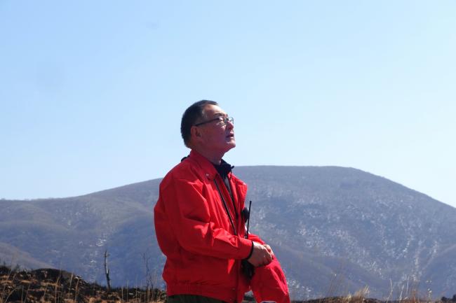 解散式：坊ガツル野焼き実行委員会 弘藏会長からご挨拶